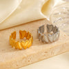 Wholesale Ladies Stainless Steel Heart Shaped Love Ring With Electroplating And Geometric Wave Pattern