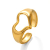 Wholesale Ladies Stainless Steel Heart Shaped Open Ring With Electroplating Design