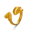 Wholesale Ladies Stainless Steel Heart Shaped Ring With 18K Gold Plated Electroplating Treatment