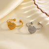 Wholesale Ladies Stainless Steel Heartshaped 18K Goldplated Ring