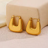 Wholesale Ladies Stainless Steel Hiphop Geometric Square Earrings 18K Gold Plated