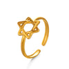 Wholesale Ladies Stainless Steel Hollow Fivepointed Star Ring Hiphop Allmatch Electroplated