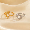 Wholesale Ladies Stainless Steel Hollow Fivepointed Star Ring Hiphop Allmatch Electroplated