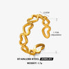 Wholesale Ladies Stainless Steel Hollow Heart Ring With Electroplating Hip Hop And Simple Style