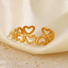 Wholesale Ladies Stainless Steel Hollow Heart Ring With Electroplating Hip Hop And Simple Style