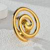 Wholesale Ladies Stainless Steel 18K Gold Electroplated Exaggerated Hollow Geometric Earrings