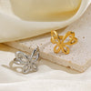 Wholesale Ladies Stainless Steel 18K Gold Plated Animal Butterfly Ring With Exaggerated Open Design
