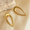 Wholesale Ladies Stainless Steel 18K Gold Plated Retro Temperament Earrings With Heart And Geometric Styling And Electroplating Treatment