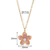 Wholesale Ladies Stainless Steel Oil Drop Flower Pendant Necklace With Electroplating