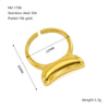 Wholesale Ladies Stainless Steel Open Ring Hand Jewelry Light Luxury Geometric Style 18K Gold Electroplated