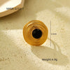 Wholesale Ladies Stainless Steel Open Ring With Geometric Pattern In Light Luxury Style And Electroplating Treatment