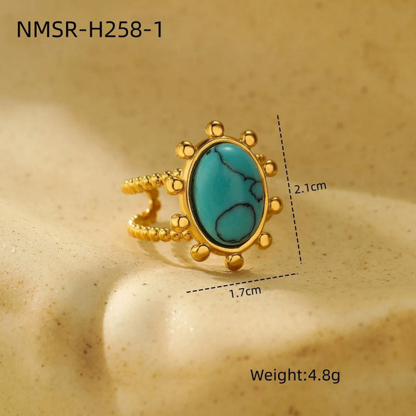 Wholesale Ladies Stainless Steel Open Ring With Geometric Pattern In Light Luxury Style And Electroplating Treatment