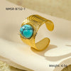 Wholesale Ladies Stainless Steel Open Ring With Geometric Pattern In Light Luxury Style And Electroplating Treatment