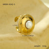 Wholesale Ladies Stainless Steel Open Ring With Geometric Pattern In Light Luxury Style And Electroplating Treatment