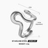 Wholesale Ladies Stainless Steel Retro Fashion Irregular Shaped Open Ring With Geometric Design And Electroplating