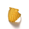 Wholesale Ladies Stainless Steel Shell Marine Elements Shell Ring With Electroplating And Natural Style