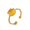 Wholesale Ladies Stainless Steel Shell Ring With Animal And Zodiac Pattern 18K Gold Plated
