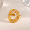 Wholesale Ladies' Stainless Steel Simple Hollow Round Geometric Ring With Electroplating