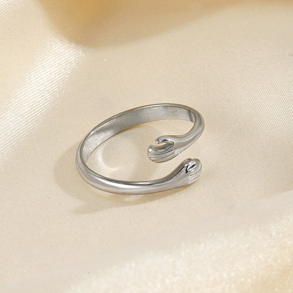 Wholesale Ladies Stainless Steel Simple Style Hand Rings With Electroplating Design