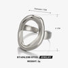 Wholesale Ladies Stainless Steel Simple Style Irregular Oval Geometric Ring With Electroplating Design