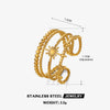 Wholesale Ladies Stainless Steel Star Ring With 18K Gold Plated Electroplating