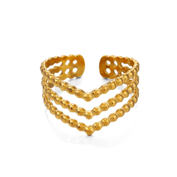 Wholesale Ladies Stainless Steel Vshaped Ring With Electroplating Personality Hip Hop Style Letters Numbers Text Pattern