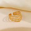 Wholesale Ladies Stainless Steel Vshaped Ring With Electroplating Personality Hip Hop Style Letters Numbers Text Pattern