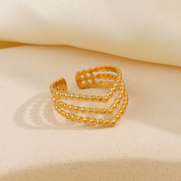 Wholesale Ladies Stainless Steel Vshaped Ring With Electroplating Personality Hip Hop Style Letters Numbers Text Pattern
