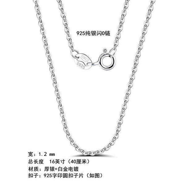 Wholesale Ladies Sterling Silver 925 Geometric Pendant Necklace With Flash O Chain And Electroplating