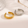 Wholesale Ladies Titanium Stainless Steel Flower Electroplated Ring Simple Hip Hop Niche Design