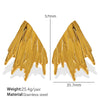 Wholesale Ladies 316L Stainless Steel Exaggerated Wings Pleated Electroplated Earrings