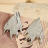 Wholesale Ladies 316L Stainless Steel Exaggerated Wings Pleated Electroplated Earrings