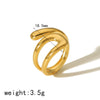 Wholesale Ladies Titanium Steel Geometric Irregular Opening Adjustable Ring With Electroplating