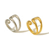 Wholesale Ladies Titanium Steel Geometric Irregular Opening Adjustable Ring With Electroplating
