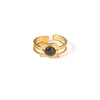 Wholesale Ladies Titanium Steel Geometric Multi Layer Ring With 18K Gold Plating And Retro Style
