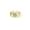 Wholesale Ladies Titanium Steel Geometric Multi Layer Ring With 18K Gold Plating And Retro Style