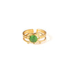Wholesale Ladies Titanium Steel Geometric Multi Layer Ring With 18K Gold Plating And Retro Style