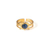 Wholesale Ladies Titanium Steel Geometric Multi Layer Ring With 18K Gold Plating And Retro Style