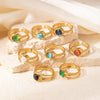 Wholesale Ladies Titanium Steel Geometric Multi Layer Ring With 18K Gold Plating And Retro Style