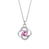 Wholesale Ladies Titanium Steel Ochain Inlaid Artificial Zircon Fourleaf Clover Light Luxury Necklace