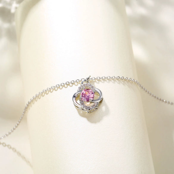 Wholesale Ladies Titanium Steel Ochain Inlaid Artificial Zircon Fourleaf Clover Light Luxury Necklace