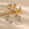 Wholesale Ladies Titanium Steel Opening Starfish Bracelet With Marine Element Texture And Electroplating Processing