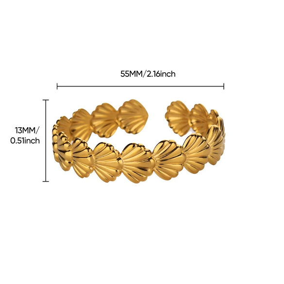 Wholesale Ladies Titanium Steel Opening Starfish Bracelet With Marine Element Texture And Electroplating Processing