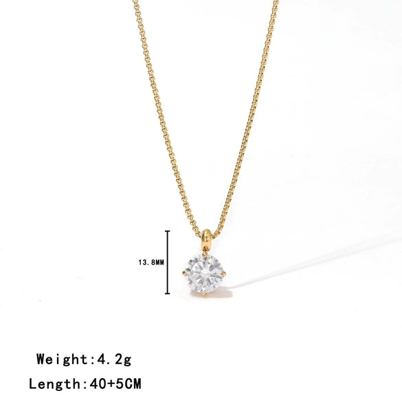 Wholesale Ladies Titanium Steel Pendant Necklace With Geometric Design And Electroplating Treatment