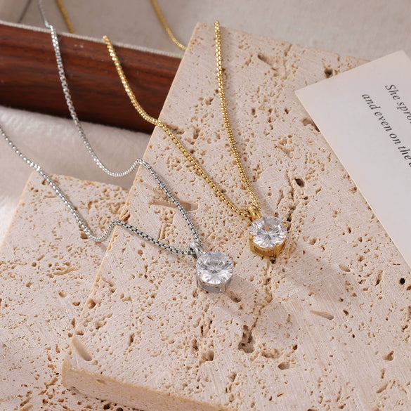 Wholesale Ladies Titanium Steel Pendant Necklace With Geometric Design And Electroplating Treatment