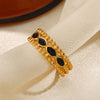 Wholesale Ladies Titanium Steel Ring With Geometric Rhombus Design And Electroplating Treatment 18K Gold Plated