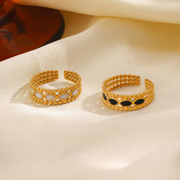 Wholesale Ladies Titanium Steel Ring With Geometric Rhombus Design And Electroplating Treatment 18K Gold Plated