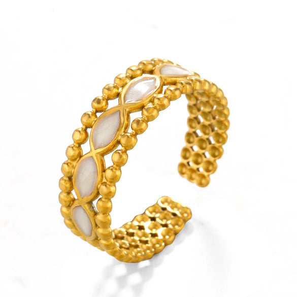 Wholesale Ladies Titanium Steel Ring With Geometric Rhombus Design And Electroplating Treatment 18K Gold Plated