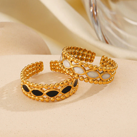 Wholesale Ladies Titanium Steel Ring With Geometric Rhombus Design And Electroplating Treatment 18K Gold Plated