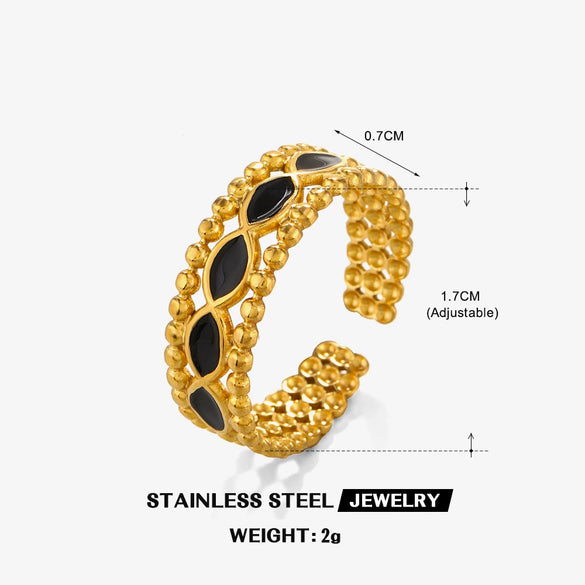 Wholesale Ladies Titanium Steel Ring With Geometric Rhombus Design And Electroplating Treatment 18K Gold Plated